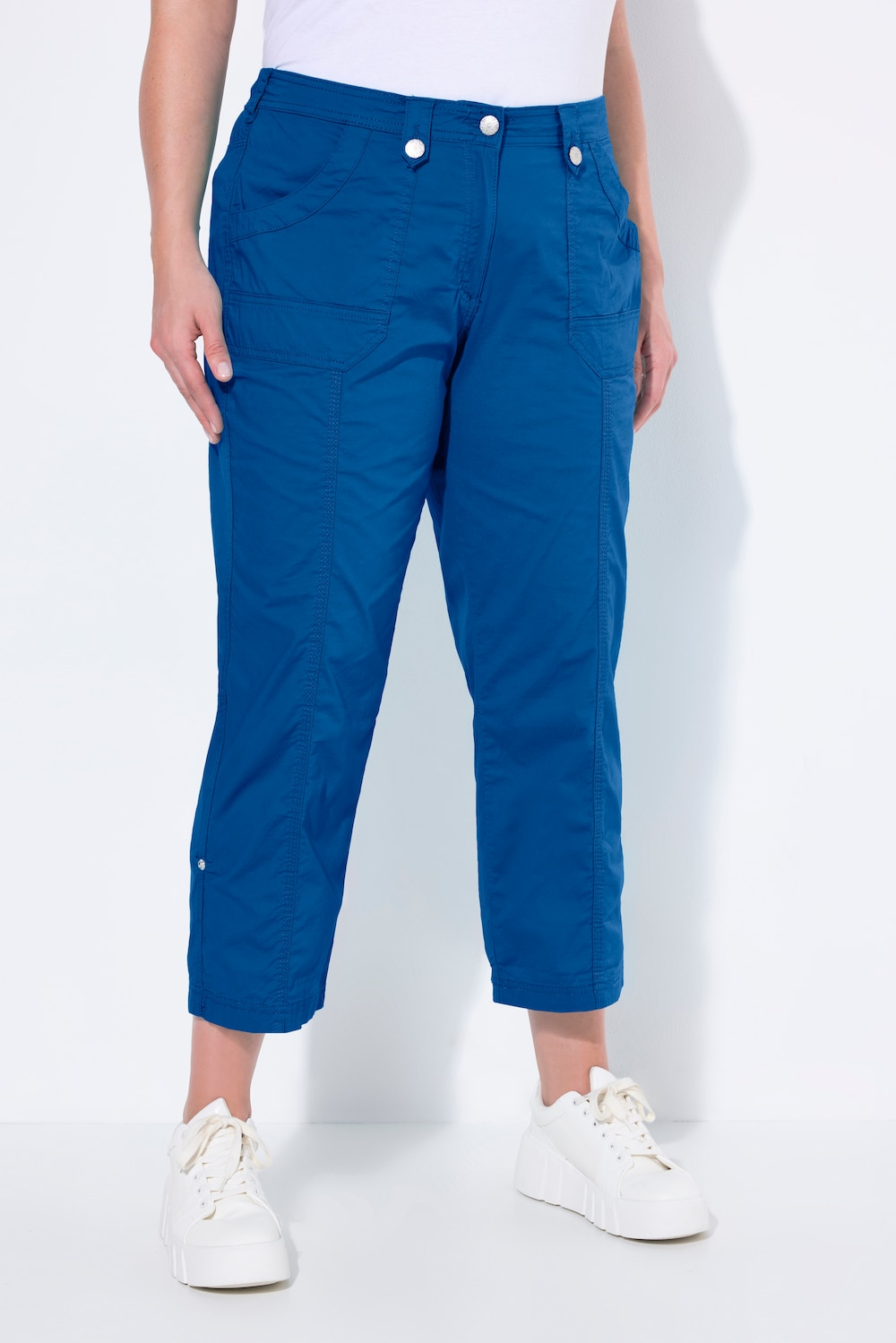 Große Größen 7/8-Cargohose, Damen, blau, Größe: 62, Baumwolle, Ulla Popken