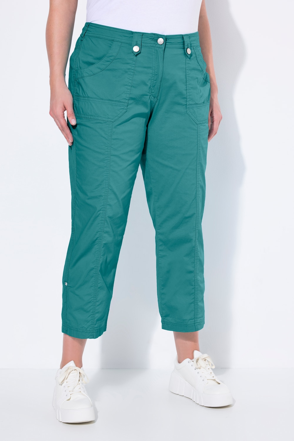 Große Größen 7/8-Cargohose, Damen, grün, Größe: 62, Baumwolle, Ulla Popken