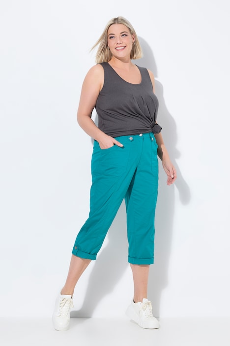 Pantalon cargo 7/8 avec attaches, taille confortable