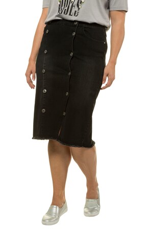 Ulla Popken Jeansrok Smal Model Dubbele Knopenlijst Deels Elastische Band Grote Maten ulla popken kopen in de aanbieding