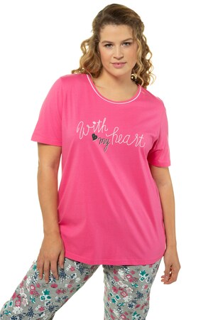 Ulla Popken Pyjamashirt Ronde Hals Korte Mouwen Grote Maten ulla popken kopen in de aanbieding