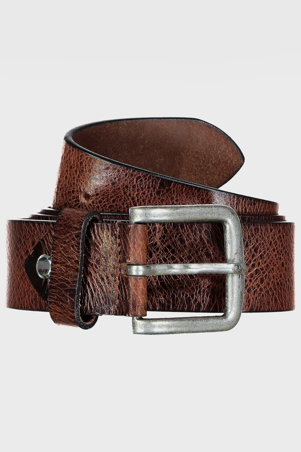 Leren riem, metalen sluiting, 4 cm breed, tot maat 170 cm