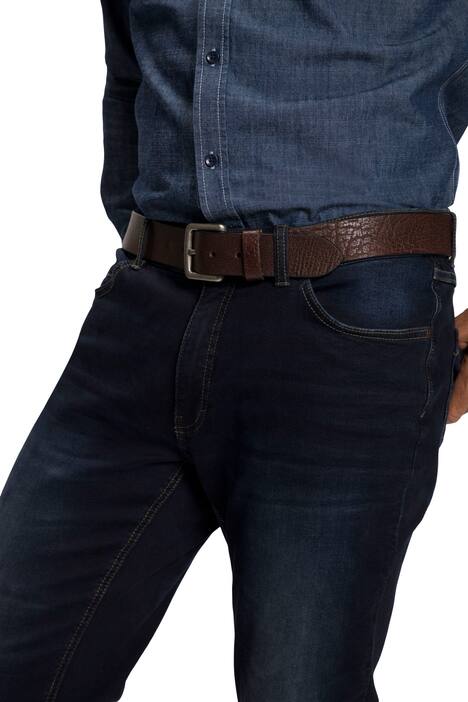 Kožený pásek, pravá kůže, kovová spona, 4 cm šířka