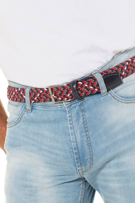 Pásek, pletený vzhled, strečový, kovová spona