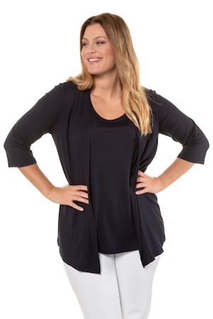 Ulla Popken Jasje Open Model 34 Mouwen Jersey Grote Maten ulla popken kopen in de aanbieding
