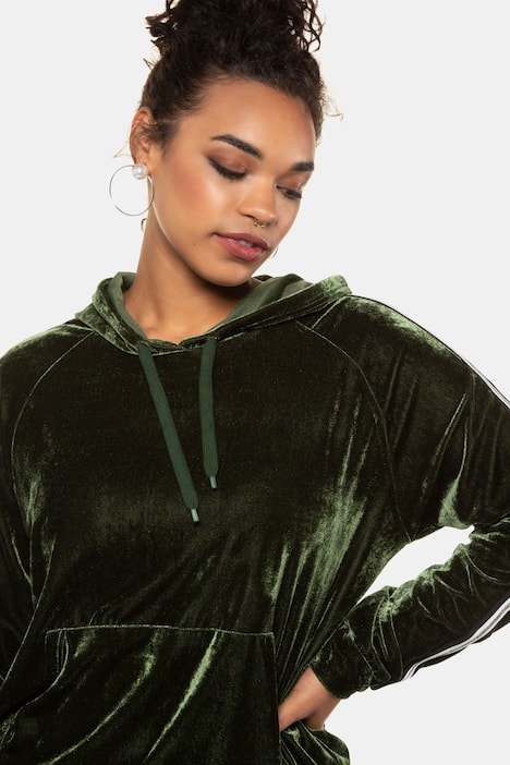 Hoodie, Samt, Ärmelstreifen, Kapuze | alle Sweatshirts Hoodie, Samt, Ärmelstreifen, Kapuze | alle Sweatshirts