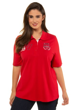 Ulla Popken Poloshirt Classic Pique Knopenlijst Grote Maten ulla popken kopen in de aanbieding