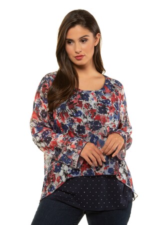 Ulla Popken Blouse Transparant Chiffon Ronde Hals Siersteentjes Grote Maten ulla popken kopen in de aanbieding Ulla Popken Blouse Transparant Chiffon Ronde Hals Siersteentjes Grote Maten ulla popken kopen in de aanbieding