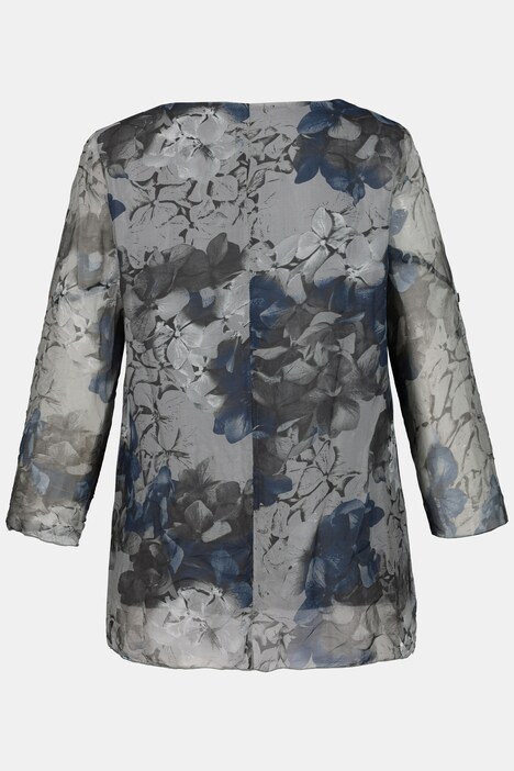 Seidenbluse, Blütenmuster, Jerseyfutter, Langarm