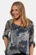 Seidenbluse, Blütenmuster, Jerseyfutter, Langarm