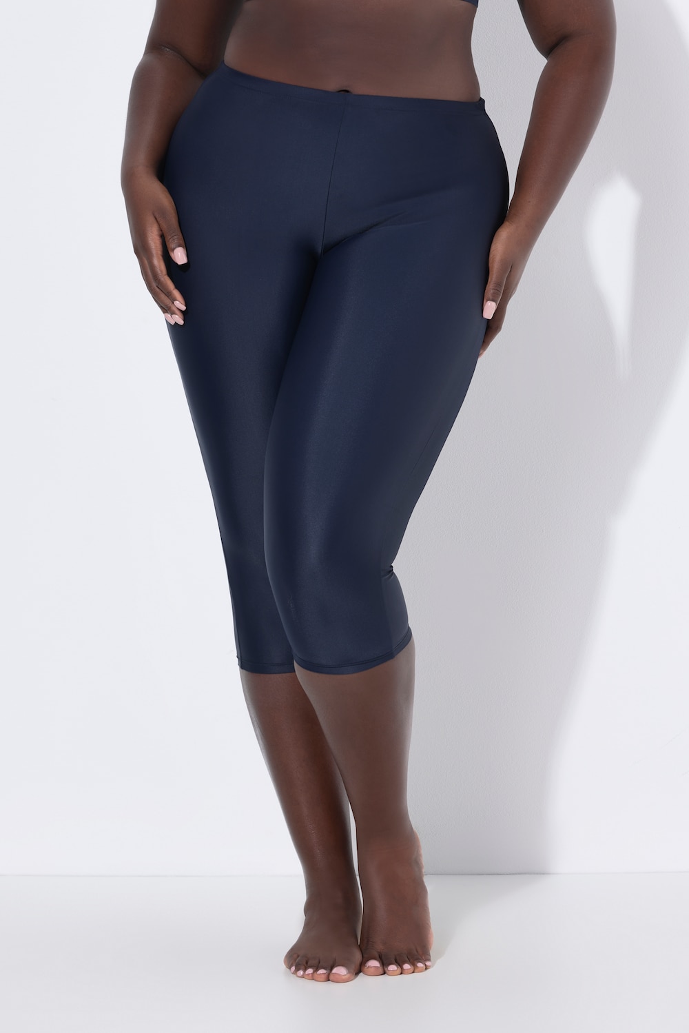 Große Größen Schwimm-Capri, Damen, blau, Größe: 60, Synthetische Fasern/Elasthan, Ulla Popken