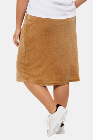 Duże rozmiary Aksamitna spódnica, damska, słoneczna żółta, rozmiar: 50/52, poliester/elastan, Studio Untold