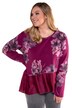 Floral Ruffle Hem Mixed Fabric Sweatshirt