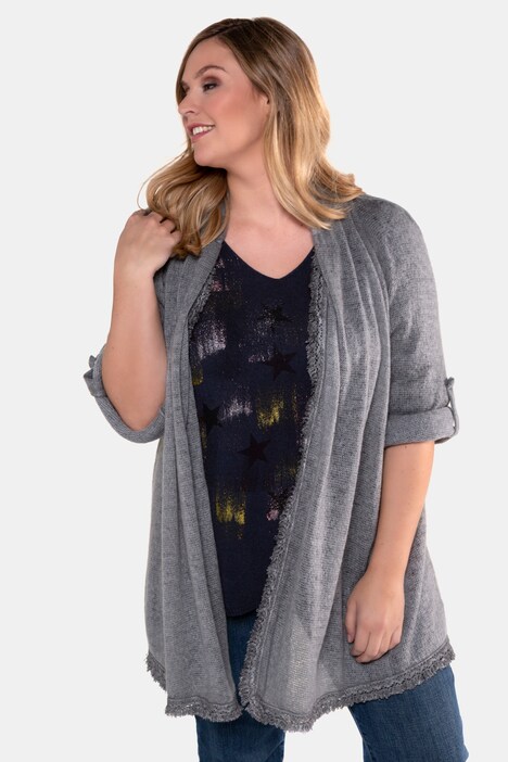 cardigan with fringe edging