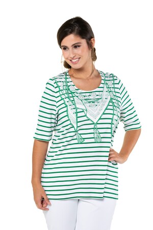 Ulla Popken Shirt Sjaalmotief Halflange Mouwen Grote Maten ulla popken kopen in de aanbieding