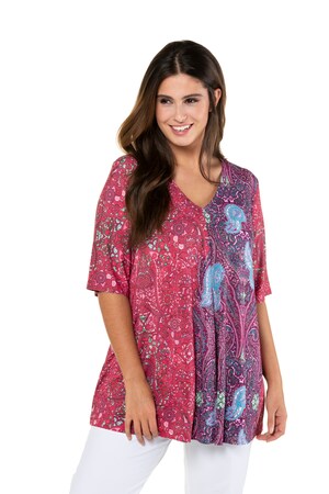 Ulla Popken Shirt V Hals Paisley Dessin Grote Maten ulla popken kopen in de aanbieding