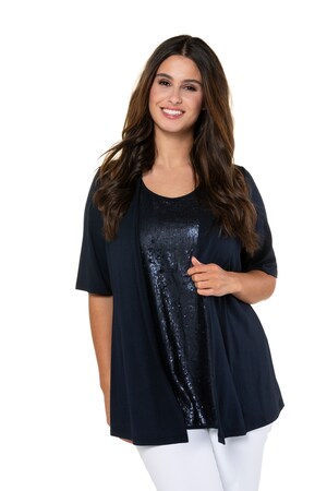 Ulla Popken Shirt 2 In 1 Ton Sur Pailletten 34 Mouwen Grote Maten ulla popken kopen in de aanbieding