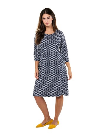 Ulla Popken Kleid, Grafikdesign, 3/4-Arm, Jersey, selection - Große Größen