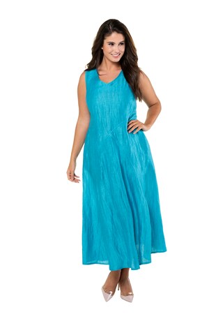 Ulla Popken Jurk V Hals Crashlook Wijd Uitlopende Rok Grote Maten ulla popken kopen in de aanbieding