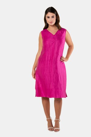 Ulla Popken Kleid, Leinencrash, ärmellos, selection - Große Größen