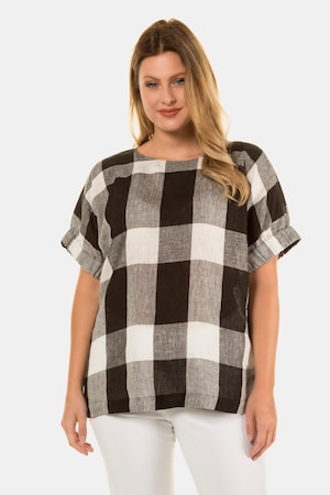 Ulla Popken Leinentunika, Karodesign, Oversized, selection - Große Größen