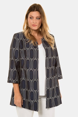 Ulla Popken Longjacke, grafisches Jacquard-Muster, selection - Große Größen