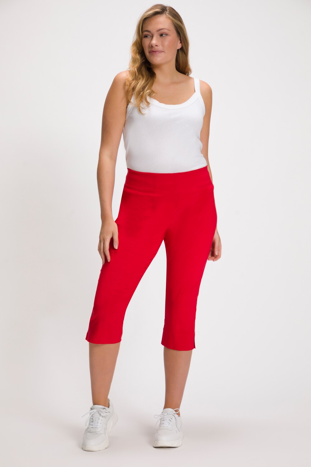 Grote Maten bengaline capri, Dames, rood, Maat: 62, Viscose/Synthetische vezels, Ulla Popken