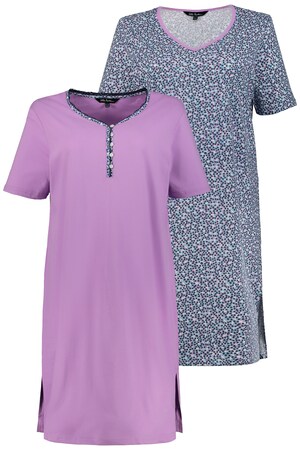 Ulla Popken Nachthemden Set Van 2 Korte Mouwen Zijsplitten Grote Maten ulla popken kopen in de aanbieding Ulla Popken Nachthemden Set Van 2 Korte Mouwen Zijsplitten Grote Maten ulla popken kopen in de aanbieding
