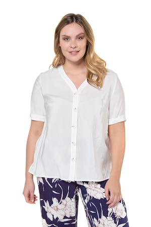 Ulla Popken Blouse V Hals Gehamerde Look Korte Mouwen Grote Maten ulla popken kopen in de aanbieding Ulla Popken Blouse V Hals Gehamerde Look Korte Mouwen Grote Maten ulla popken kopen in de aanbieding