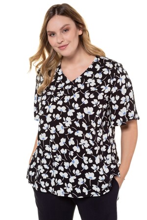 Ulla Popken Tuniek A Lijn V Hals Bloemendessin Vleugelmouwtjes Grote Maten ulla popken kopen in de aanbieding