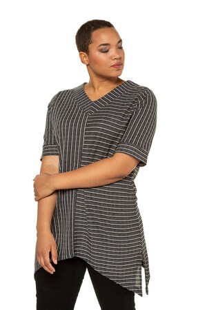 Ulla Popken Sweater Brede V Hals Strependessin Puntzoom Zijsplitten Grote Maten ulla popken kopen in de aanbieding