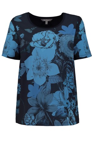 Ulla Popken Shirt A Lijn Gebloemd Crepekorte Mouwen Grote Maten ulla popken kopen in de aanbieding