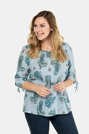 Ulla Popken Tunika, Paisleymuster, Classic, Ärmel-Raffbänder - Große Größen