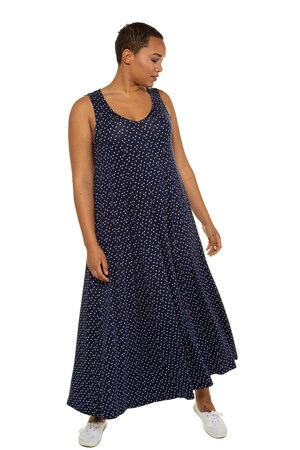 Ulla Popken Jurk V Hals Wijd Uitlopende Rok Mouwloos Grote Maten ulla popken kopen in de aanbieding