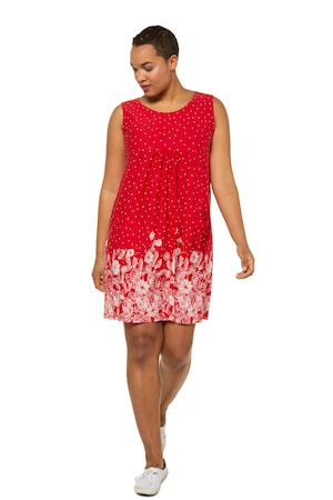 Ulla Popken Jurk Wijd Uitlopend Gebloemde Zoom Mouwloos Grote Maten ulla popken kopen in de aanbieding