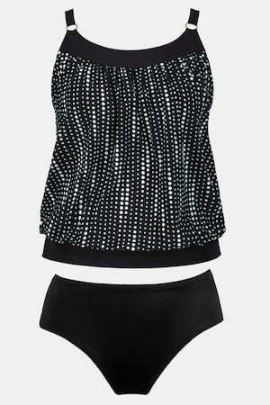 Ulla Popken Tankini, gepunktet, Softcup-Oberteil, uni Slip - Große Größen