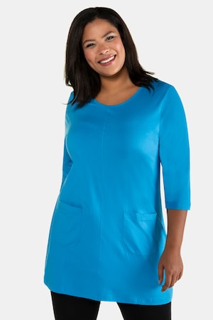 Ulla Popken Longshirt, Ziernaht, Rundhalsausschnitt, 3/4-Arm - Große Größen