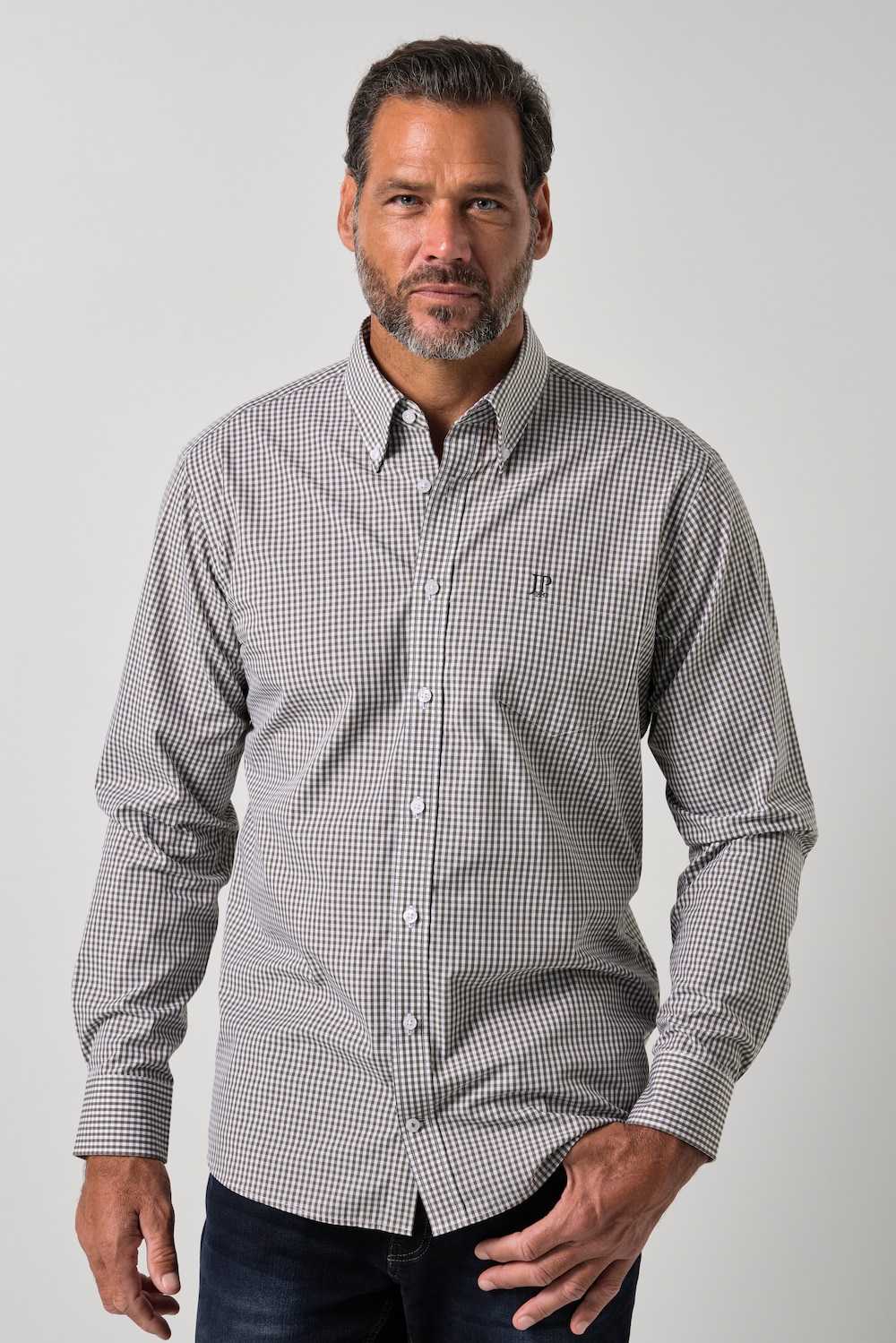 Skjorte, Business, Vichytern, til 8XL, Comfort Fit, EasyCare