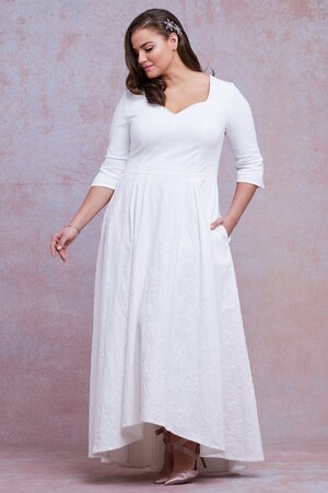 Ulla Popken Brautkleid, Jaquard, Herzausschnitt - Große Größen Ulla Popken Brautkleid, Jaquard, Herzausschnitt - Große Größen