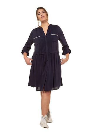 Studio Untold Ulla Popken Jurk Relaxed Open Opstaande Kraag Naadzakken Grote Maten studio untold kopen in de aanbieding Studio Untold Ulla Popken Jurk Relaxed Open Opstaande Kraag Naadzakken Grote Maten studio untold kopen in de aanbieding