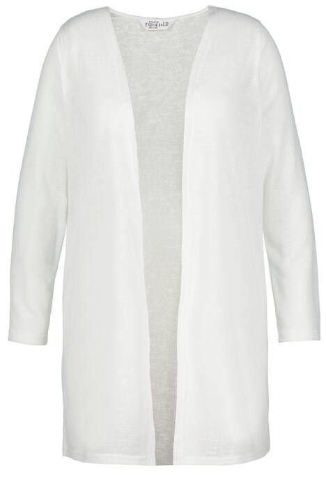 Rozepínací svetr, žíhaný úplet, otevřený střih, dlouhé rukávy