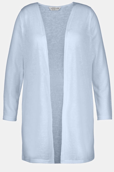 Chaqueta de punto, punto flameado, forma abierta, manga larga