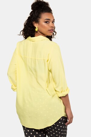 Duże rozmiary Bluzka koszulowa, damska, żółta, rozmiar: 42/44, poliester/wiskoza, Studio Untold