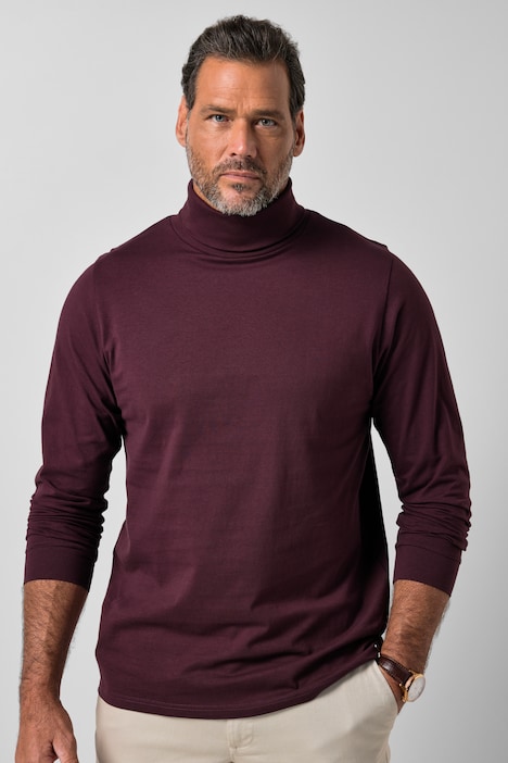 Rollkragen-Shirt, Basic, Jersey, lange Ärmel, bis 7 XL