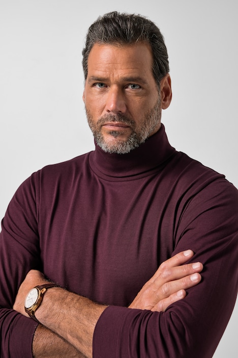 Rollkragen-Shirt, Basic, Jersey, lange Ärmel, bis 7 XL