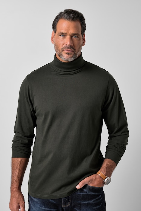 Rollkragen-Shirt, Basic, Jersey, lange Ärmel, bis 7 XL