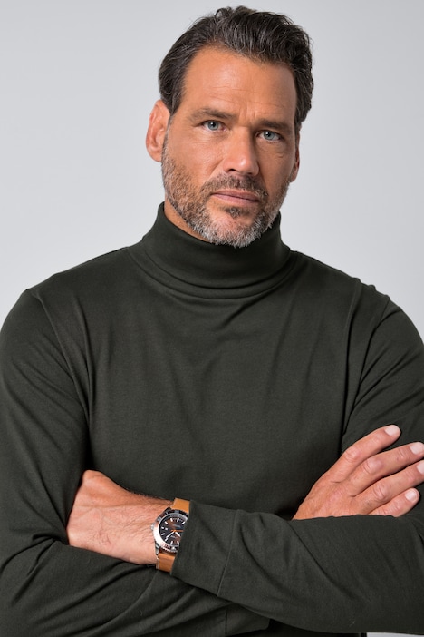 Rollkragen-Shirt, Basic, Jersey, lange Ärmel, bis 7 XL