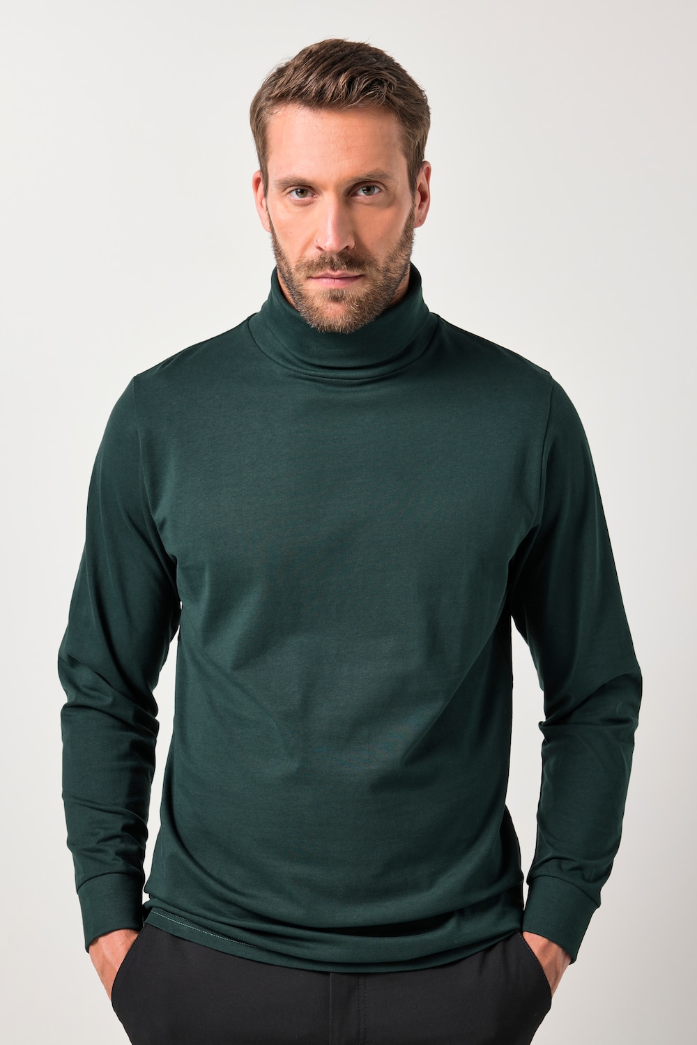 JP1880 colshirt, basic, jersey, lange mouwen, tot 7XL