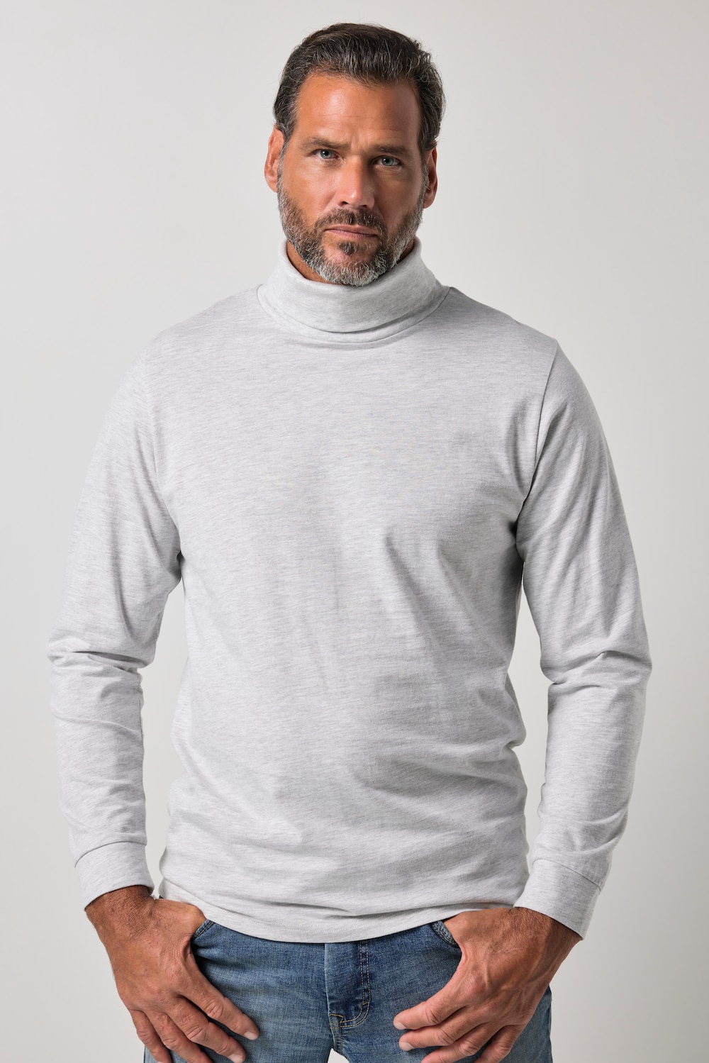 Rollkragen-Shirt, Basic, Jersey, lange Ärmel, bis 7 XL