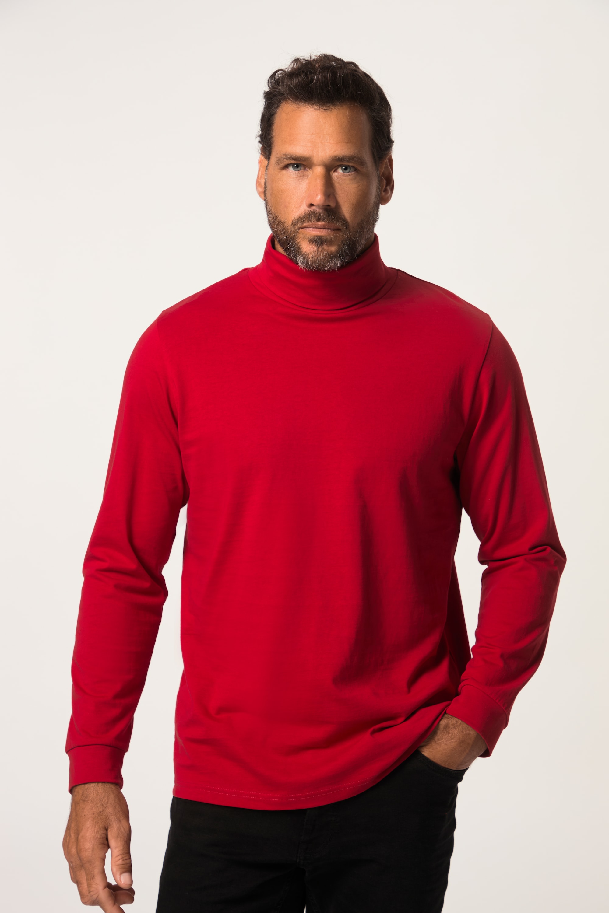 JP 1880 Herren große Größen JP1880 Rollkragen Shirt Basic Jersey lange Ärmel